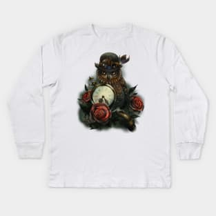 Sir Owl (Steampunk) Kids Long Sleeve T-Shirt